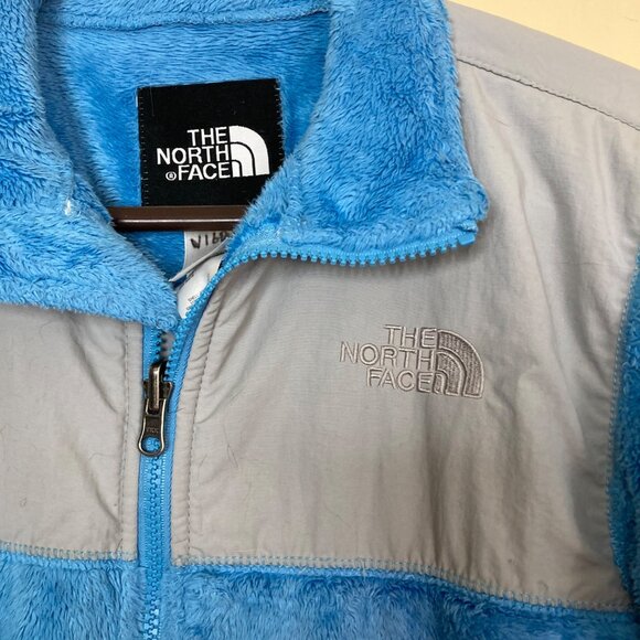 The North Face Fleece Jacket Unisex Youth Kids Medium Blue Gray Some Pilling - Picture 4 of 10
